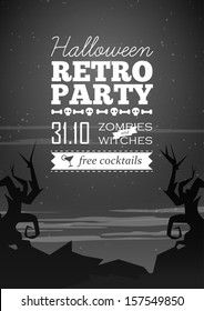 Overnight vector  halloween poster