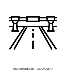 overpass highway road line icon vector. overpass highway road sign. isolated contour symbol black illustration
