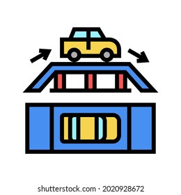 sobrepasar el vector de color de paso. señal de paso de paso por encima. ilustración de símbolo aislado
