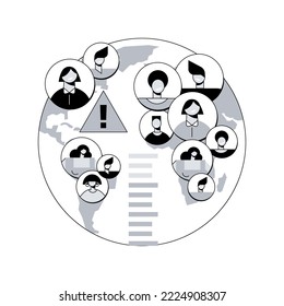 Overpopulation abstract concept vector illustration. World human overpopulation, resource overconsumption, densely populated area, urban population growth, inhabitant increase abstract metaphor.