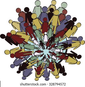 Overpopulation emblem. Image illustrates one of the global Earth problem. 