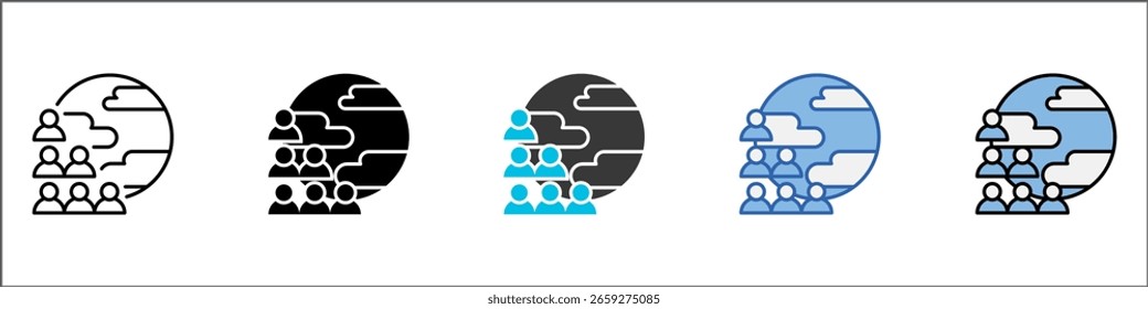 Überfüllung Icon Pack Multistyle Illustration