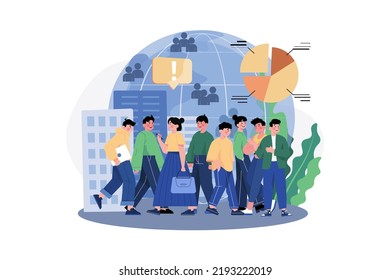 Overpopulation Illustration concept on white background