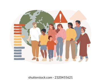 Overpopulation isolated concept vector illustration. World human overpopulation, resource overconsumption, densely populated area, urban population growth, inhabitant increase vector concept.