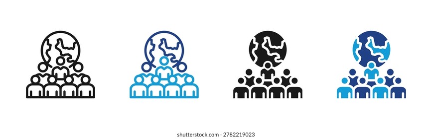 Overpopulation Web icon with multiple style collection
