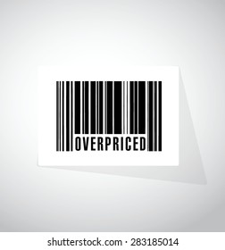overpriced barcode sign concept illustration design over white