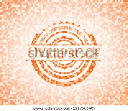 Overproof abstract orange mosaic emblem