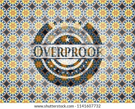 Overproof arabic badge. Arabesque decoration.