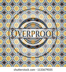 Overproof arabic style emblem. Arabesque decoration.