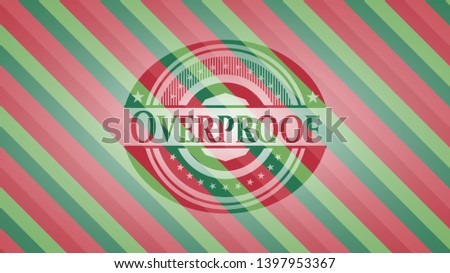 Overproof christmas style badge. Vector Illustration. Detailed.