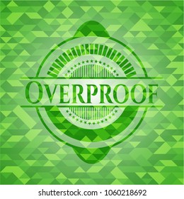 Overproof green emblem with mosaic background