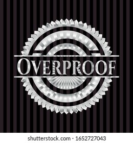 Overproof silvery emblem. Vector Illustration. Mosaic.