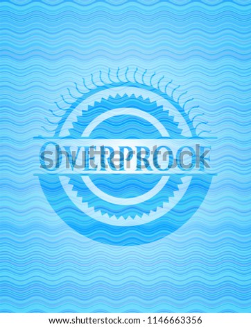 Overproof water wave concept badge.