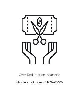 Over-Redemption Insurance icon. Outline style icon design isolated on white background