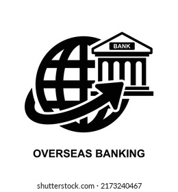 Overseas banking icon isolated on white background vector illustration.