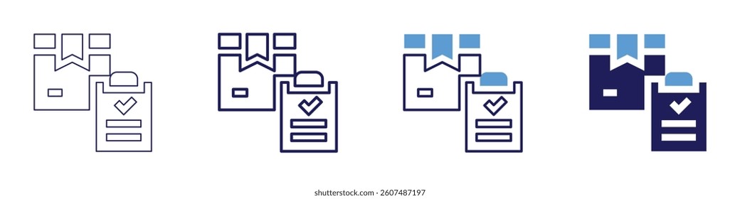 Overseas delivery​ icon in 4 different styles. Thin Line, Line, Bold Line, Duotone. Duotone style. Editable stroke.