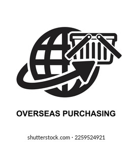 Overseas purchasing icon isolated on white background vector illustration.