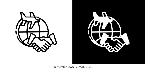 Overseas Trade Icon Ilustración vectorial negro blanco
