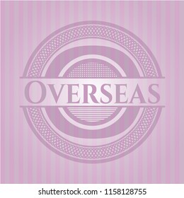 Overseas vintage pink emblem