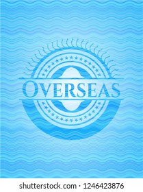 Overseas water wave representation emblem.