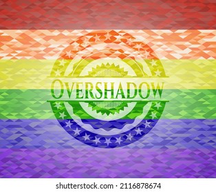 Overshadow lgbt colors emblem. Vector Illustration. Mosaic. 