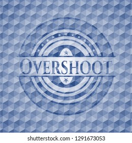 Overshoot blue polygonal badge.