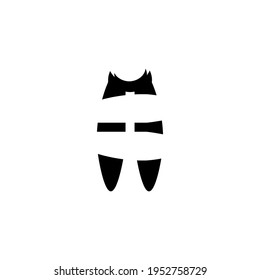 Icono plano del cuerpo sobredimensionado. Sencillo símbolo de sobrepeso. Elemento de diseño de logotipo. Impresión de camisetas. Vector para pegatinas.