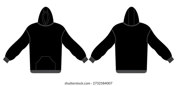 Oversize Hoodie Mockup Template Vector