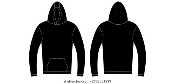 Oversize Hoody Mockup Template Vector