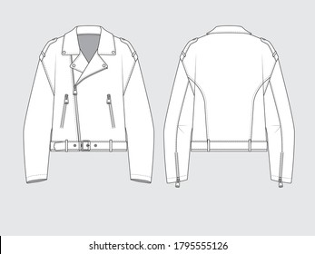 Oversized Biker Jacket, Flat Pattern Vector Illustration