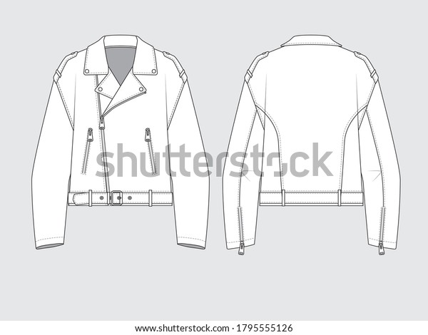 oversized\
biker jacket, flat pattern vector\
illustration