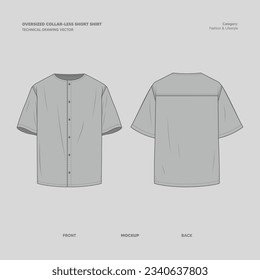 OVERSIZED COLLAR LESS SHORT SHIRT VECTOR