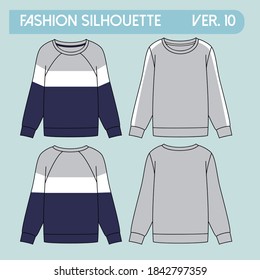 Oversized cotton-fleece hoodie technical fashion illustration with pocket, relaxed fit, long sleeves. Flat outwear jumper apparel template front back white color. Women, men, unisex sweatshirt top CAD
