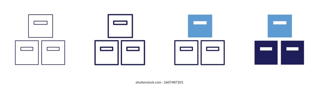 Oversized delivery icon in 4 different styles. Thin Line, Line, Bold Line, Duotone. Duotone style. Editable stroke.