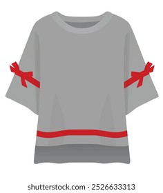Camiseta cinza de tamanho grande. vetor