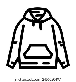 oversized hoodie streetwear cloth fashion line icon vector. oversized hoodie streetwear cloth fashion sign. isolated contour symbol black illustration