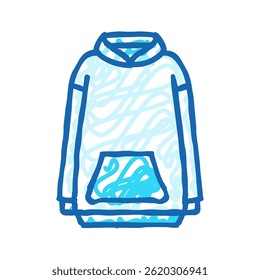 oversized hoodie streetwear cloth fashion doodle icon sketch vector. oversized hoodie streetwear cloth fashion sign. isolated symbol illustration