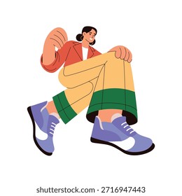 Oversized Outfit flat vector character concept illustration. 