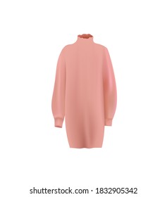 Oversized pink sweater. vector illustration
