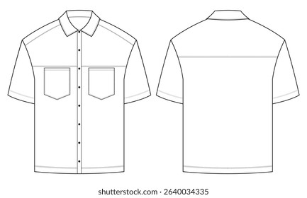 Oversized Shirt Vector Illustration, Oversized Shirt template for Illustrator and Fashion Designer