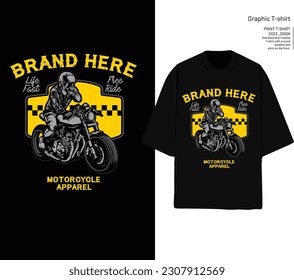 Oversized T Shirt Of Motorcycle For Your Clothing Line