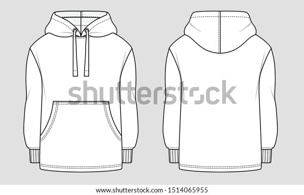 Oversized Trend Hoodie Mockup Template Stock Vector (Royalty Free ...