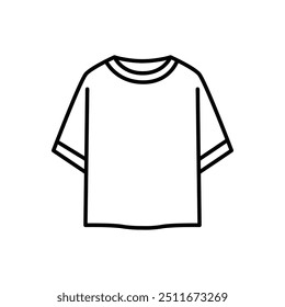 Oversized T-Shirt line black icon. Sign for web page, mobile app, button, logo. Vector isolated button. Editable stroke.