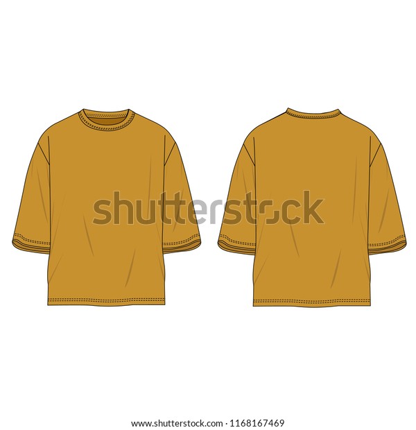 Oversized Yellow Mustard Tshirt Template Using Stock Vector Royalty Free 1168167469