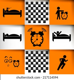 Oversleep infographic squares.