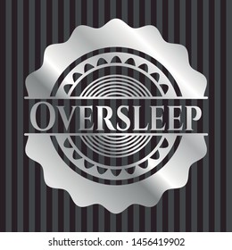 Oversleep silvery shiny emblem. Vector Illustration. Mosaic.