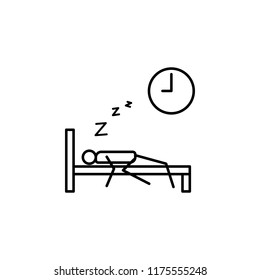 oversleep work outline icon. Element of lazy person icon for mobile concept and web apps. Thin line icon oversleep work can be used for web and mobile
