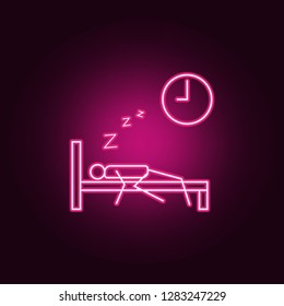 oversleep work outline icon. Elements of Lazy in neon style icons. Simple icon for websites, web design, mobile app, info graphics