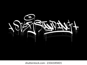 OVERSTANDING word graffiti tag style