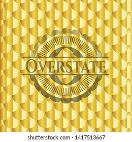 Overstate gold emblem. Scales pattern. Vector Illustration. Detailed.